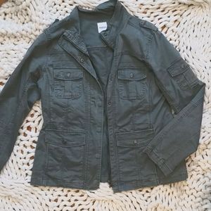 Kensie Green Utility Twill Cargo Jacket L
